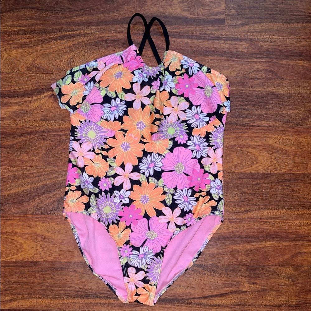 Girls Wonder Nation Floral Swim One Piece